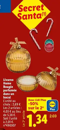 Lidl Livarno Home Bougie parfumée dans un bocal offre