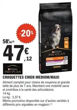 E.Leclerc Brico Purina pro plan croquettes chien medium maxi offre