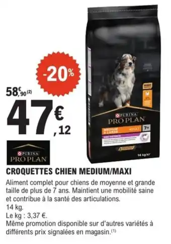 E.Leclerc Brico Purina pro plan croquettes chien medium maxi offre