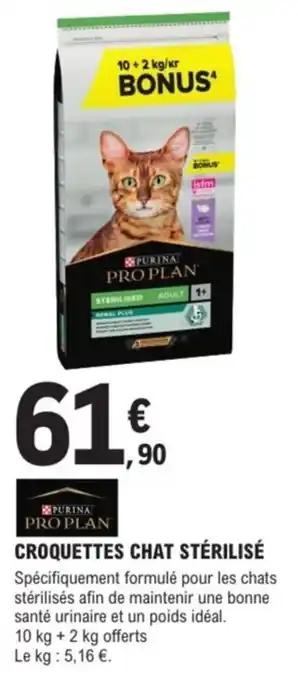 E.Leclerc Brico Purina pro plan croquettes chat stérilisé offre