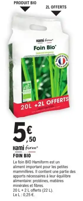E.Leclerc Brico Hami form foin bio offre