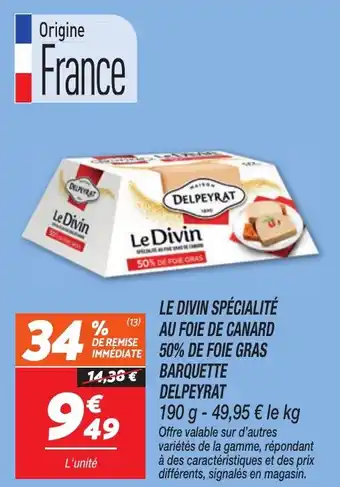 Netto Le divin spécialité au foie de canard 50% de foie gras barquette delpeyrat offre