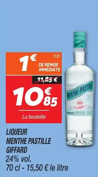 Netto Liqueur menthe pastille giffard offre