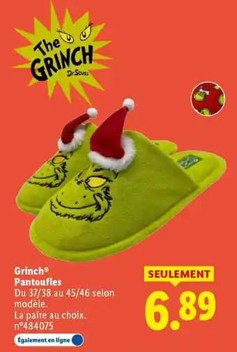 Lidl GRINCH Pantoufles offre