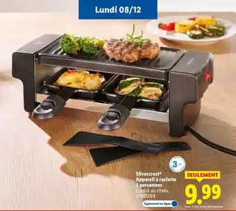 Lidl SILVERCREST Appareil à raclette 2 personnes offre