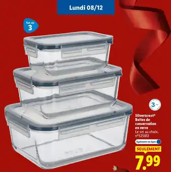 Lidl SILVERCREST Boîtes de conservation en verre offre