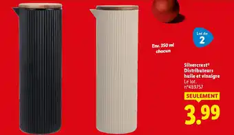 Lidl SILVERCREST Distributeurs huile et vinaigre offre