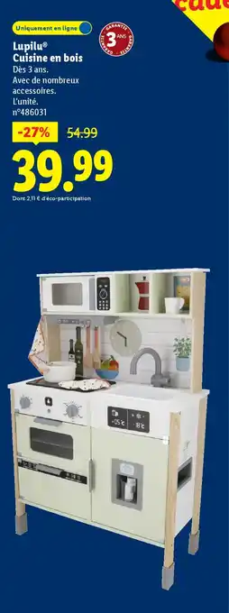 Lidl LUPILU Cuisine en bois offre