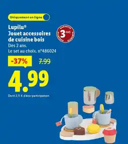 Lidl LUPILU Jouet accessoires de cuisine bois offre