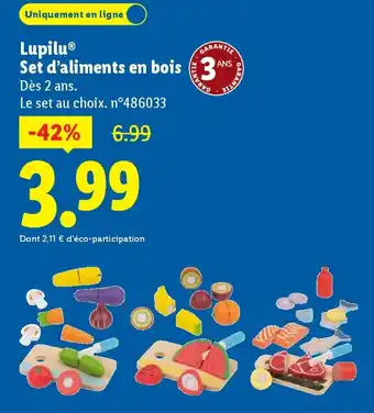 Lidl LUPILU Set d'aliments en bois offre