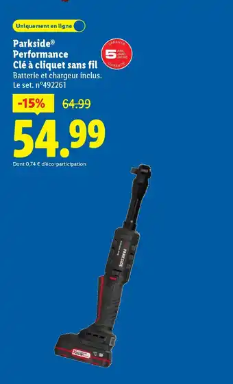 Lidl PARKSIDE Performance Clé à cliquet sans fil offre