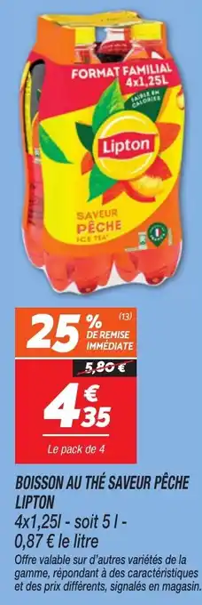 Netto Boisson au thé saveur pêche lipton offre