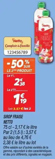 Netto Sirop fraise netto offre