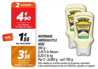 Netto Mayonnaise américan style heinz offre