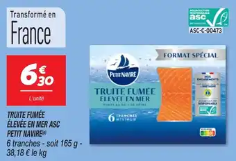 Netto Truite fumée élevée en mer asc petit navire offre