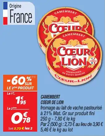 Netto Camembert coeur de lion offre