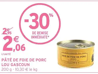 Intermarché Lou gascoun pâté de foie de porc offre