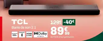 BUT Tcl barre de son 2.1 offre