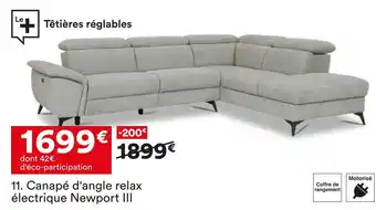 BUT Canapé d'angle relax électrique newport iii offre