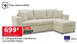 BUT Canapé d'angle méridienne convertible happy offre