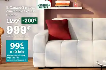 BUT Canapé 3 places convertible express nomea offre