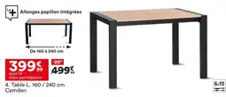 BUT Table l. 160 / 240 cm camden offre