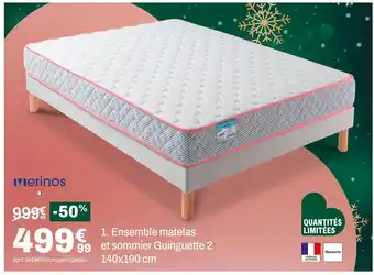 BUT Merinos ensemble matelas et sommier guinguette 2 140x190 cm offre