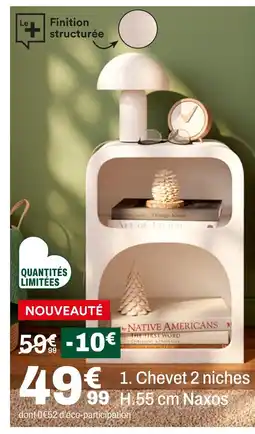 BUT Chevet 2 niches h.55 cm naxos offre