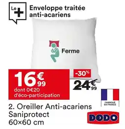 BUT Dodo oreiller anti-acariens saniprotect offre