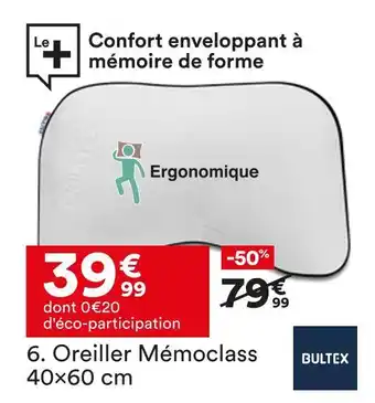 BUT Bultex oreiller mémoclass offre