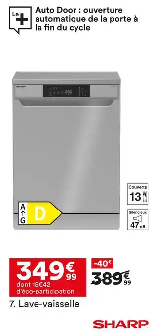 BUT Sharp lave-vaisselle qwna1bf47di-fr offre