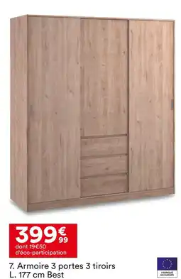BUT Armoire 3 portes 3 tiroirs best offre