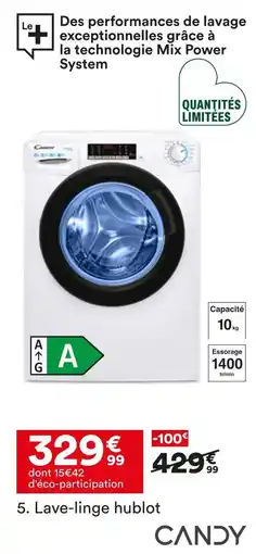 BUT Candy lave-linge hublot offre