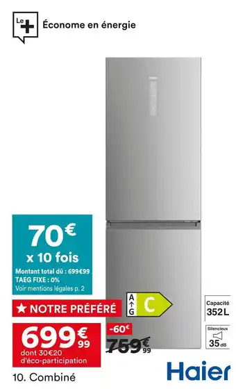 BUT Haier combiné hdpw5618cnpk offre