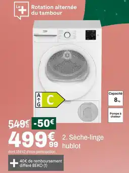 BUT Beko sèche-linge hublot offre