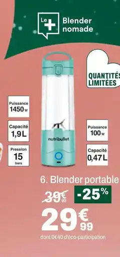 BUT Nutribullet blender portable offre