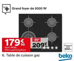 BUT Beko table de cuisson gaz hilw6121sb offre