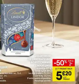 Supeco Lindt assortiment de chocolats lait, noir et caramel lindor offre