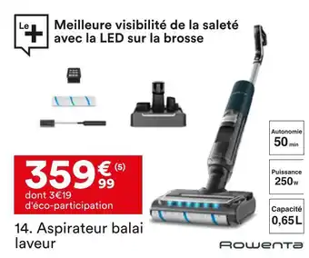 BUT Rowenta aspirateur balai laveur offre