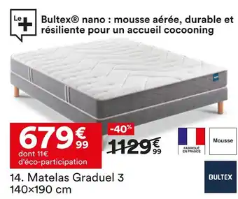 BUT Bultex matelas graduel 3 offre