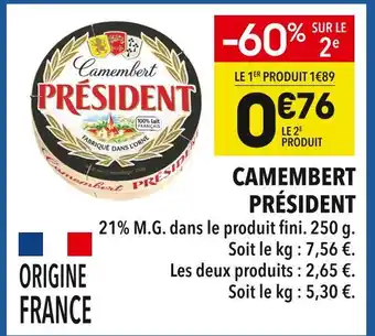 Supeco Président camembert offre