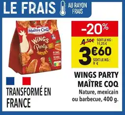 Supeco Maître coq wings party offre
