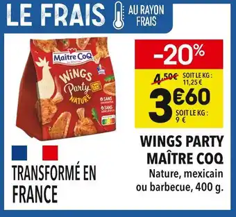 Supeco Maître coq wings party offre