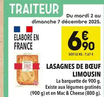 Supeco Limousin lasagnes de bœuf offre