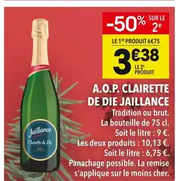 Supeco Jaillance a.o.p clairette de die offre
