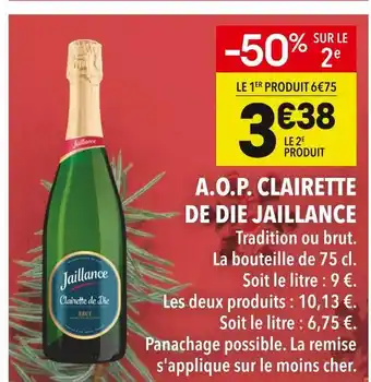 Supeco Jaillance a.o.p clairette de die offre