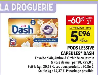 Dash pods lessive capsules ambre & orchidée