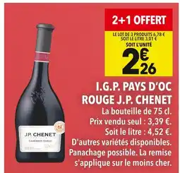Supeco J.p. chenet i.g.p. pays d'oc rouge offre