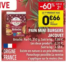 Supeco Jacquet pain mini burgers brioche offre