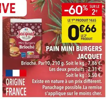 Supeco Jacquet pain mini burgers brioche offre